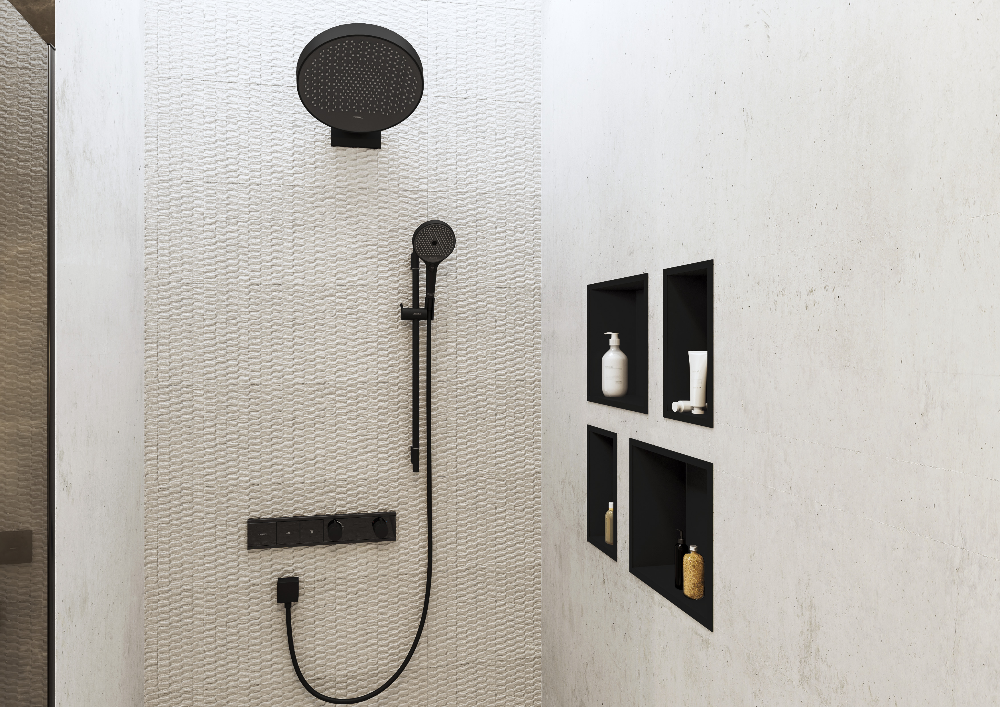 Close-up: Shower bar S Puro 90 cm with Isiflex shower hose 160 cm 2