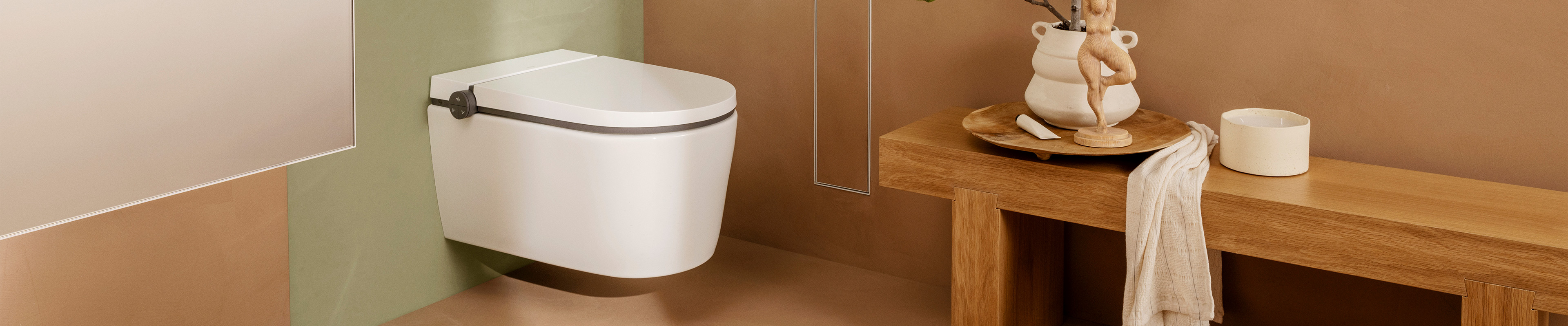A wall-mounted smart bidet toilet from hansgrohe.