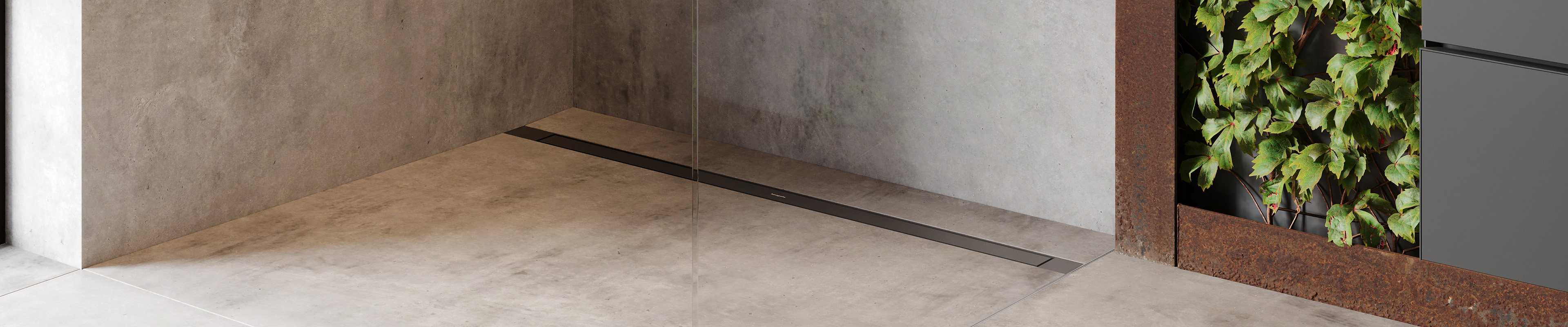 RainDrain shower channel in Matte Black.
