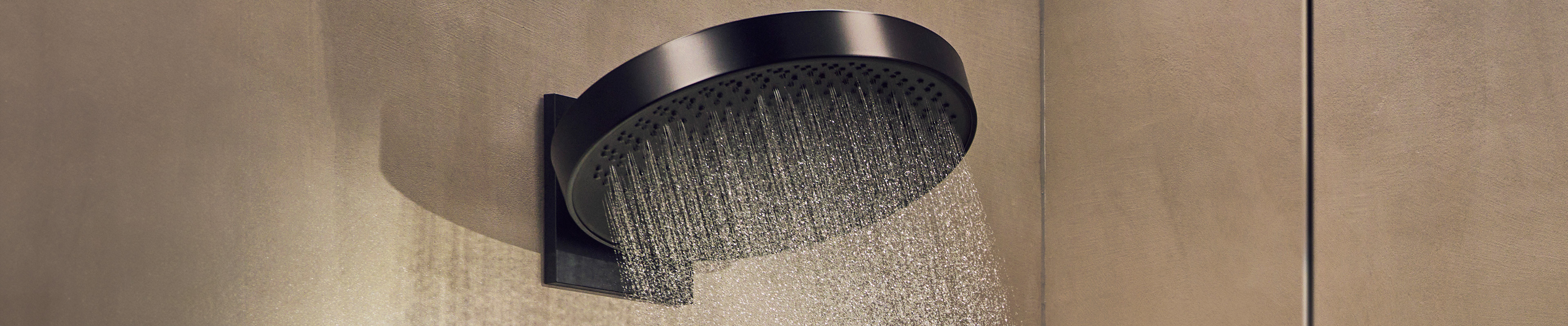 hansgrohe Rainfinity overhead shower in Matte Black.