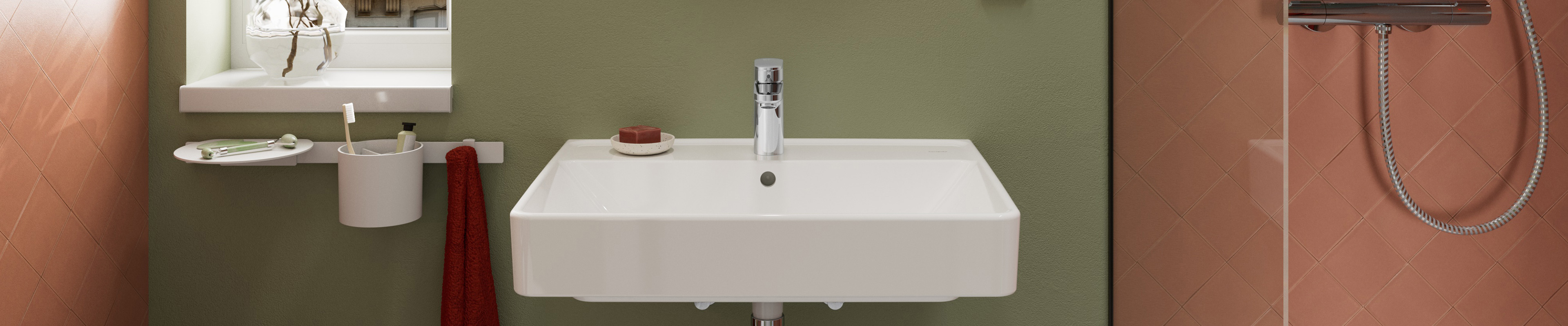 Xanuia Q wash basin with Vernis Blend faucet.