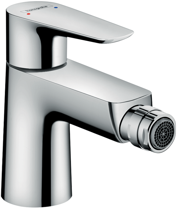 Single lever bidet mixer with pop-up waste set