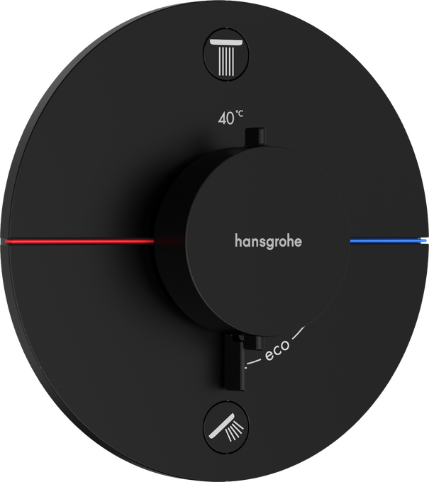 Thermostat for concealed installation for 2 functions with integrated security combination according to EN1717