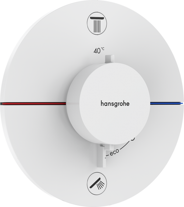 Thermostat for concealed installation for 2 functions with integrated security combination according to EN1717
