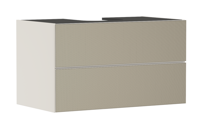 Vanity unit Sand Matt Beige 980/550 with 2 drawers for console with cutout middle