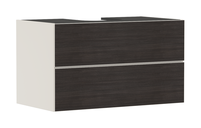 Vanity unit Sand Matt Beige 980/550 with 2 drawers for console with cutout middle